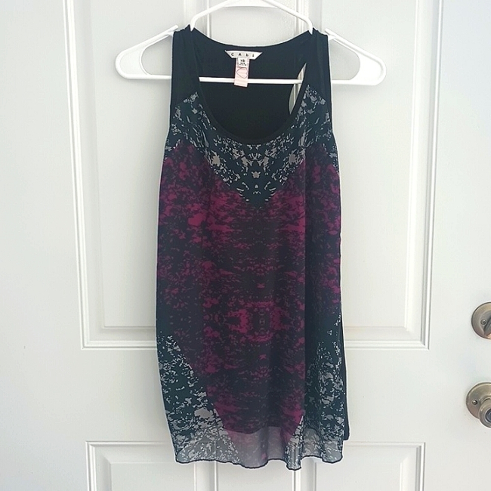Cabi Heart of Love black sheer overlay racer back tank size XS